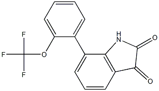 7-[2-(trifluoromethoxy)phenyl]-1H-indole-2,3-dione Struktur