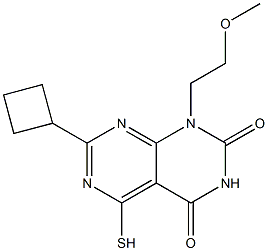 7-cyclobutyl-5-mercapto-1-(2-methoxyethyl)pyrimido[4,5-d]pyrimidine-2,4(1H,3H)-dione Struktur