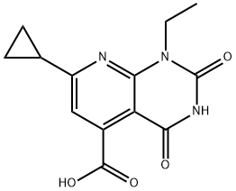 7-cyclopropyl-1-ethyl-2,4-dioxo-1H,2H,3H,4H-pyrido[2,3-d]pyrimidine-5-carboxylic acid Struktur