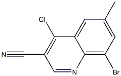 8-bromo-4-chloro-6-methylquinoline-3-carbonitrile Struktur