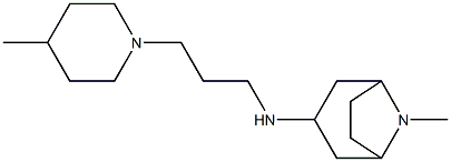 8-methyl-N-[3-(4-methylpiperidin-1-yl)propyl]-8-azabicyclo[3.2.1]octan-3-amine Struktur