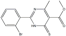 methyl 2-(2-bromophenyl)-4-methyl-6-thioxo-1,6-dihydropyrimidine-5-carboxylate Struktur