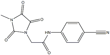 N-(4-cyanophenyl)-2-(3-methyl-2,4,5-trioxoimidazolidin-1-yl)acetamide Struktur