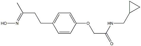 N-(cyclopropylmethyl)-2-{4-[(3E)-3-(hydroxyimino)butyl]phenoxy}acetamide Struktur