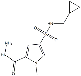 N-(cyclopropylmethyl)-5-(hydrazinocarbonyl)-1-methyl-1H-pyrrole-3-sulfonamide Struktur