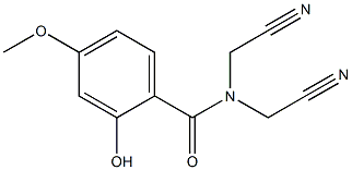 N,N-bis(cyanomethyl)-2-hydroxy-4-methoxybenzamide Struktur