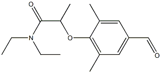 N,N-diethyl-2-(4-formyl-2,6-dimethylphenoxy)propanamide Struktur