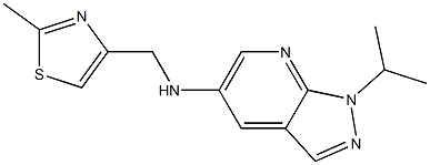 N-[(2-methyl-1,3-thiazol-4-yl)methyl]-1-(propan-2-yl)-1H-pyrazolo[3,4-b]pyridin-5-amine Struktur