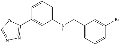 N-[(3-bromophenyl)methyl]-3-(1,3,4-oxadiazol-2-yl)aniline Struktur