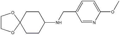 N-[(6-methoxypyridin-3-yl)methyl]-1,4-dioxaspiro[4.5]decan-8-amine Struktur