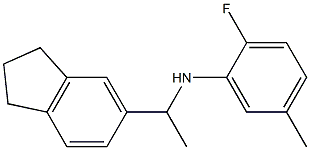 N-[1-(2,3-dihydro-1H-inden-5-yl)ethyl]-2-fluoro-5-methylaniline Struktur