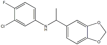 N-[1-(2H-1,3-benzodioxol-5-yl)ethyl]-3-chloro-4-fluoroaniline Struktur