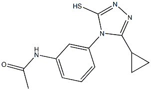 N-[3-(3-cyclopropyl-5-sulfanyl-4H-1,2,4-triazol-4-yl)phenyl]acetamide Struktur