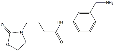 N-[3-(aminomethyl)phenyl]-4-(2-oxo-1,3-oxazolidin-3-yl)butanamide Struktur