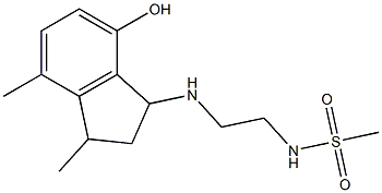 N-{2-[(7-hydroxy-3,4-dimethyl-2,3-dihydro-1H-inden-1-yl)amino]ethyl}methanesulfonamide Struktur