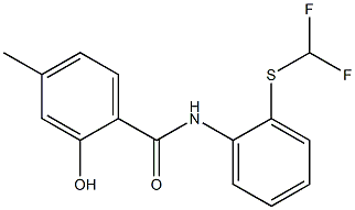 N-{2-[(difluoromethyl)sulfanyl]phenyl}-2-hydroxy-4-methylbenzamide Struktur