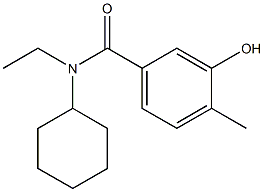 N-cyclohexyl-N-ethyl-3-hydroxy-4-methylbenzamide Struktur