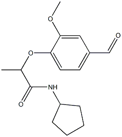 N-cyclopentyl-2-(4-formyl-2-methoxyphenoxy)propanamide Struktur