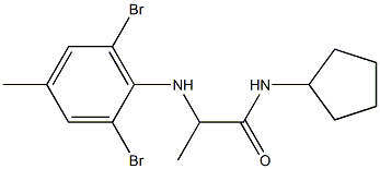 N-cyclopentyl-2-[(2,6-dibromo-4-methylphenyl)amino]propanamide Struktur