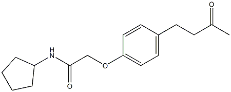 N-cyclopentyl-2-[4-(3-oxobutyl)phenoxy]acetamide Struktur