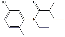 N-ethyl-N-(5-hydroxy-2-methylphenyl)-2-methylbutanamide Struktur