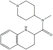 N-methyl-N-(1-methylpiperidin-4-yl)-1,2,3,4-tetrahydroquinoline-2-carboxamide Struktur