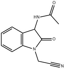 Acetamide,  N-[1-(cyanomethyl)-2,3-dihydro-2-oxo-1H-indol-3-yl]- Struktur