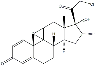 17a-Hydroxy-21-chloro-9,11-epoxy-16a-methylpregna-1,4-diene-3,20-dione Struktur