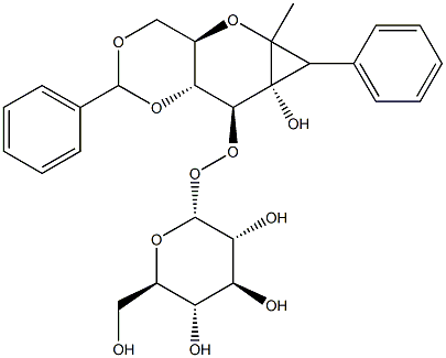 Methyl 4,6-Di-O-benzylidene-3-O-(-D-glucopyranoside)-a-D-glucopyranoside Struktur