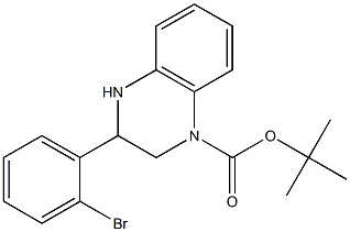 3-(2-Bromo-phenyl)-3,4-dihydro-2H-quinoxaline-1-carboxylic acid tert-butyl ester Struktur