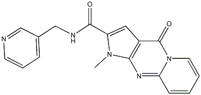 1-methyl-4-oxo-N-(3-pyridinylmethyl)-1,4-dihydropyrido[1,2-a]pyrrolo[2,3-d]pyrimidine-2-carboxamide Struktur