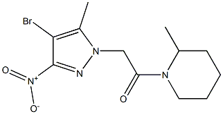 1-({4-bromo-3-nitro-5-methyl-1H-pyrazol-1-yl}acetyl)-2-methylpiperidine Struktur