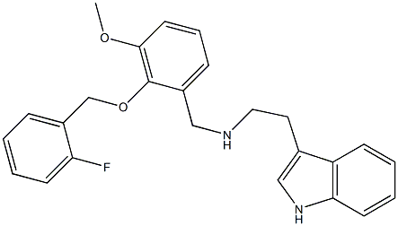 N-{2-[(2-fluorobenzyl)oxy]-3-methoxybenzyl}-N-[2-(1H-indol-3-yl)ethyl]amine Struktur