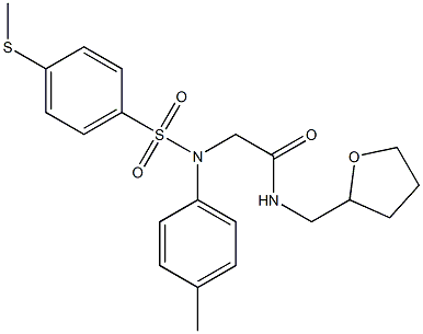 2-(4-methyl{[4-(methylsulfanyl)phenyl]sulfonyl}anilino)-N-(tetrahydro-2-furanylmethyl)acetamide Struktur