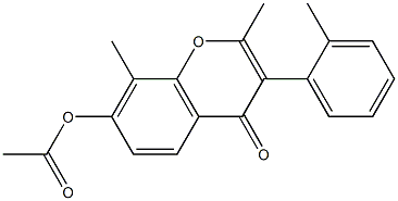 2,8-dimethyl-3-(2-methylphenyl)-4-oxo-4H-chromen-7-yl acetate Struktur