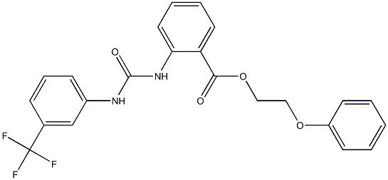 2-phenoxyethyl 2-({[3-(trifluoromethyl)anilino]carbonyl}amino)benzoate Struktur