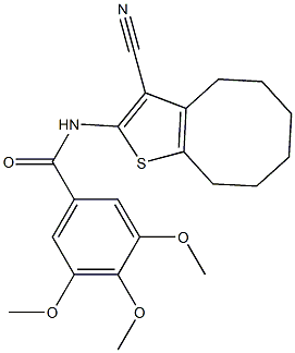 N-(3-cyano-4,5,6,7,8,9-hexahydrocycloocta[b]thien-2-yl)-3,4,5-trimethoxybenzamide Struktur