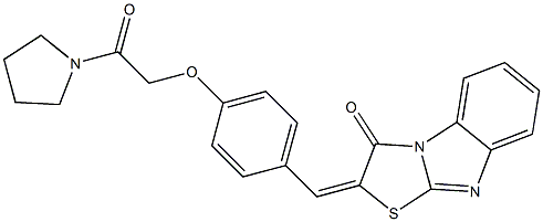 2-{4-[2-oxo-2-(1-pyrrolidinyl)ethoxy]benzylidene}[1,3]thiazolo[3,2-a]benzimidazol-3(2H)-one Struktur