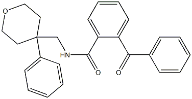 2-benzoyl-N-[(4-phenyltetrahydro-2H-pyran-4-yl)methyl]benzamide Struktur