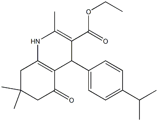 ethyl 4-(4-isopropylphenyl)-2,7,7-trimethyl-5-oxo-1,4,5,6,7,8-hexahydro-3-quinolinecarboxylate Struktur