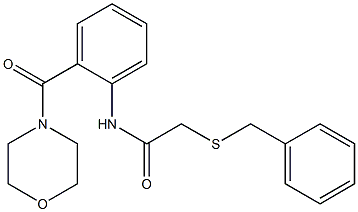 2-(benzylsulfanyl)-N-[2-(4-morpholinylcarbonyl)phenyl]acetamide Struktur