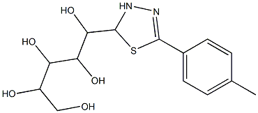 1-[5-(4-methylphenyl)-2,3-dihydro-1,3,4-thiadiazol-2-yl]-1,2,3,4,5-pentanepentol Struktur