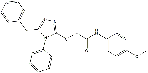 2-[(5-benzyl-4-phenyl-4H-1,2,4-triazol-3-yl)sulfanyl]-N-(4-methoxyphenyl)acetamide Struktur