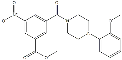 methyl 3-nitro-5-{[4-(2-methoxyphenyl)-1-piperazinyl]carbonyl}benzoate Struktur