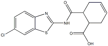 6-{[(6-chloro-1,3-benzothiazol-2-yl)amino]carbonyl}-3-cyclohexene-1-carboxylic acid Struktur