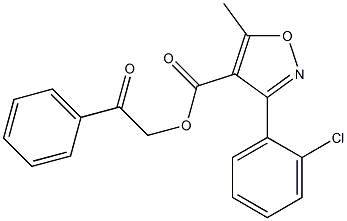 2-oxo-2-phenylethyl 3-(2-chlorophenyl)-5-methyl-4-isoxazolecarboxylate Struktur