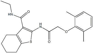 2-{[(2,6-dimethylphenoxy)acetyl]amino}-N-ethyl-4,5,6,7-tetrahydro-1-benzothiophene-3-carboxamide Struktur