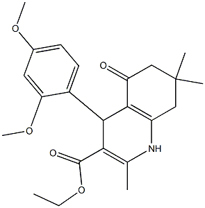 ethyl 4-(2,4-dimethoxyphenyl)-2,7,7-trimethyl-5-oxo-1,4,5,6,7,8-hexahydro-3-quinolinecarboxylate Struktur