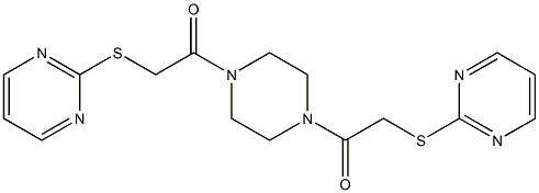 2-[(2-oxo-2-{4-[(2-pyrimidinylsulfanyl)acetyl]-1-piperazinyl}ethyl)sulfanyl]pyrimidine Struktur