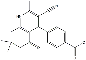 methyl 4-(3-cyano-2,7,7-trimethyl-5-oxo-1,4,5,6,7,8-hexahydroquinolin-4-yl)benzoate Struktur